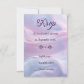 Whispers of Silk: Dromerige pastelgolven Roze Blau RSVP Kaartje (Voorkant)