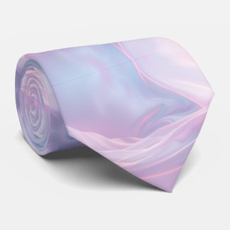 Whispers of Silk: Dromerige pastelgolven Roze Blau Stropdas
