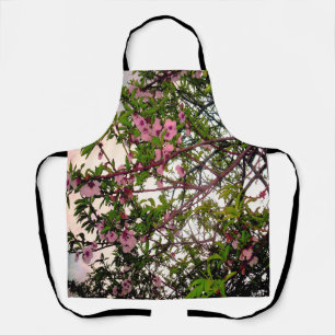 Whispers of Spring: Waterverf Roze Bloesemboom Schort