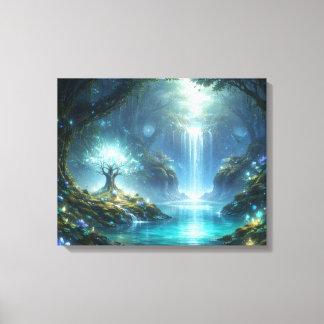 Whispers of the Enchanted Falls Canvas Afdruk