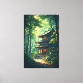 Whispers of the Forest: A Hidden Japanese Retreat Canvas Afdruk (Voorkant)