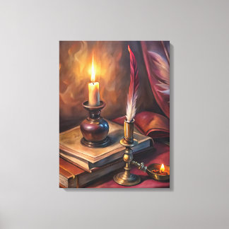 Whispers of the Study: Dark Academia Reverie Canvas Afdruk