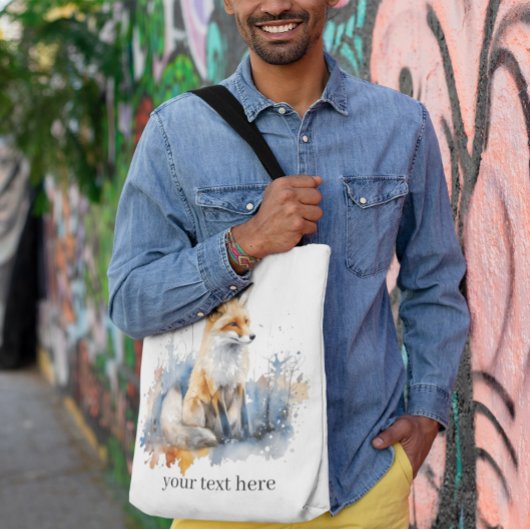 Whispers of the Wild Fox in Waterverf, op maat Draagtas