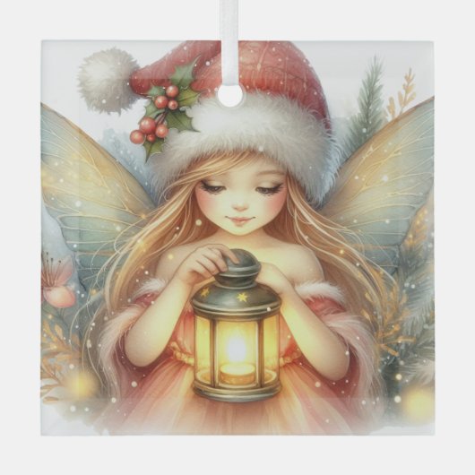Whispers of Winter: The Christmas Fairy Glas Ornament (Voorkant)