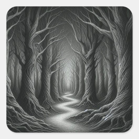Whispers van de Enchanted Forest Vierkante Sticker (Voorkant)