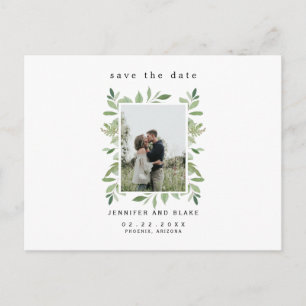 Whispers van Spring Photo White Save the Date Briefkaart