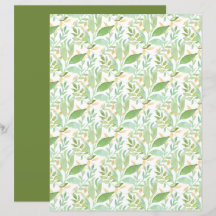 Whispy groene bladeren en bladeren scrapbook blad