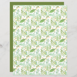 Whispy groene bladeren en bladeren scrapbook blad