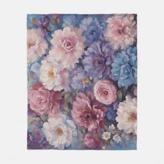 Whispy wildflower ontwerp fleece deken (Voorkant)