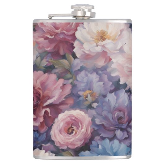 Whispy wildflower ontwerp heupfles (Voorkant)