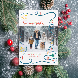 Whistelseizoen Kerst Krabbels Handgetekend met Fot Feestdagenkaart