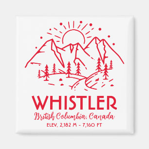 Whistler British Columbia Canada Minimalist Ski Magneet