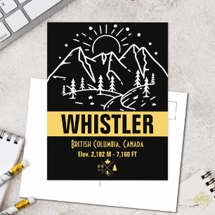 Whistler British Columbia Canada Minimalist Ski P Briefkaart