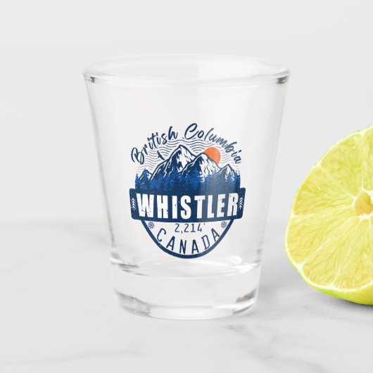 Whistler British Columbia Canada Minimalist Ski Shot Glas (Voorkant)