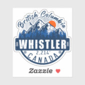 Whistler British Columbia Canada Minimalist Ski Sticker (Vel)