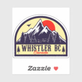 Whistler British Columbia Canada Minimalist Ski Sticker (Vel)