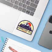 Whistler British Columbia Canada Minimalist Ski Sticker (Laptop met iPhone)