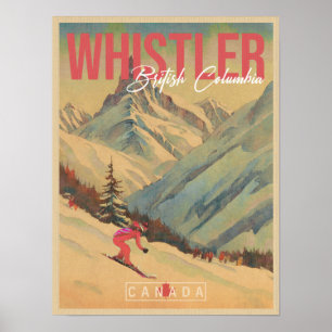 Whistler Brits-Columbia Vintage jaren 60 Poster
