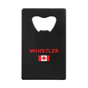 Whistler Canada Canadese Vlag Donkere Kleur Kredietkaart Flessenopener