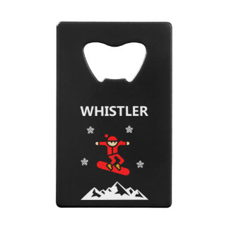 Whistler Canada Flying Snowboarder Color Kredietkaart Flessenopener