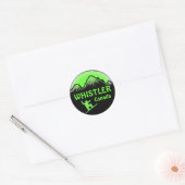 Whistler Canada groene snowboarder stickers (Envelop)
