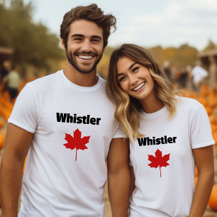 Whistler Canada Natuurlijke rode esdoorn blad T-shirt