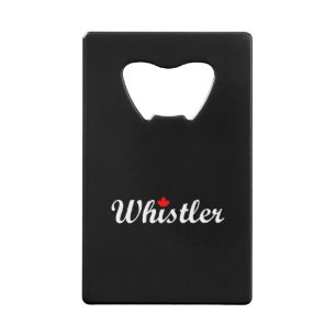 Whistler Canada Script Tekst Maple Leaf Dark Kredietkaart Flessenopener