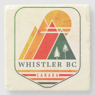  Whistler Canada Skisouvenir jaren 80 Stenen Onderzetter