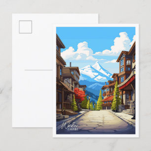 Whistler Canada Vintage reisillustratie Briefkaart