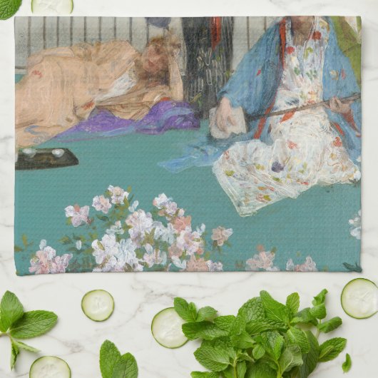 Whistler - Variaties in vleeskleur en groen Theedoek (Gevouwen)