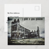 Whitby Abbey Gothic Change of Address Briefkaart (Voorkant / Achterkant)