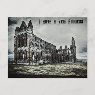 Whitby Abbey Gothic Change of Address Briefkaart