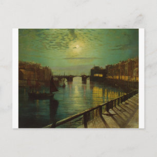 Whitby Harbour van Moonlight John Atkinson Grimsha Briefkaart