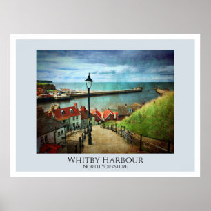 Whitby Harbour vanaf 199 stappen Poster