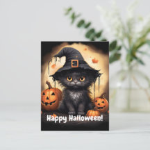 Whitchy zwart Kat pompoen Halloween