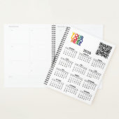 White 2026 Calendar Business Logo QR Code Planner (Display)