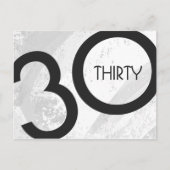 White 30 decade Birthday Briefkaart (Voorkant)