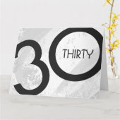 White 30 decade Birthday Kaart (Gele Bloem)