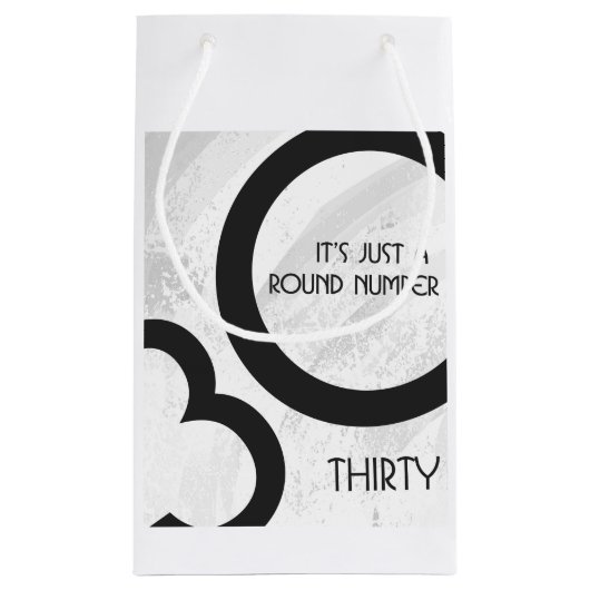 White 30 decade Birthday Klein Cadeauzakje (Achterkant)