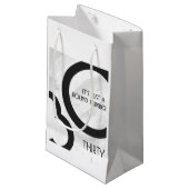 White 30 decade Birthday Klein Cadeauzakje (Voorkant Gekanteld)