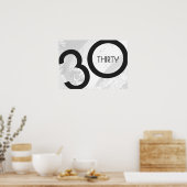 White 30 decade Birthday Poster (Keuken)