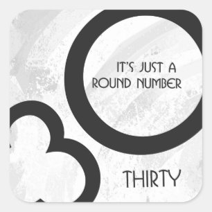White 30 decade Birthday Vierkante Sticker