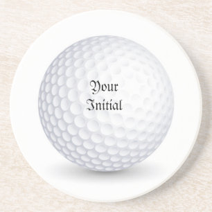 White 3-D Golf Ball Round Sandstone Onderzetter