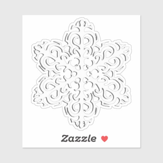White 3-d Snowflake Sticker (Vel)