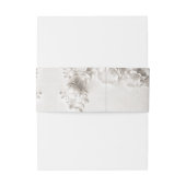 White 3 Floral Initials Wedding Uitnodigingen Wikkel (Achterkant Voorbeeld)