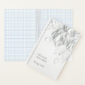 White 3D Simple Flowers Notitieboek (Binnen)