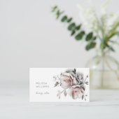 White 3D Simple Flowers Visitekaartje (Staand voorkant)