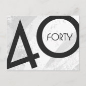 White 40 Decade Birthday Briefkaart (Voorkant)