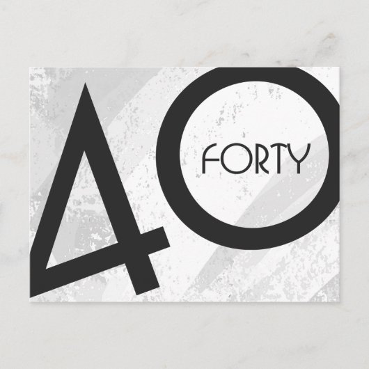 White 40 Decade Birthday Briefkaart (Voorkant)