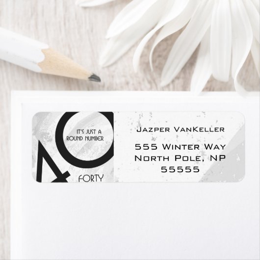 White 40 Decade Birthday Etiket (Insitu)